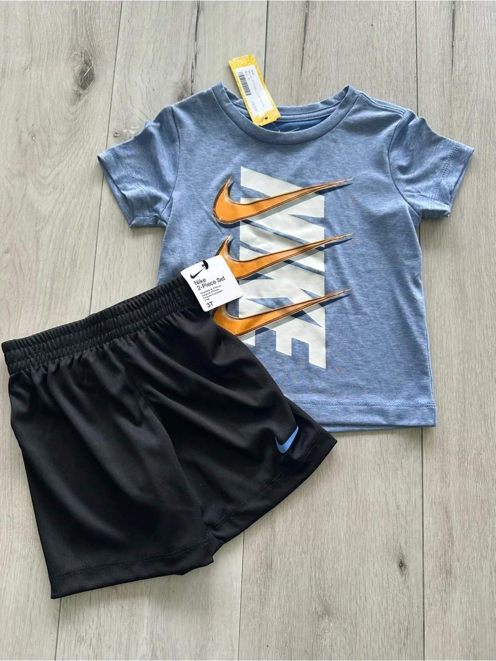 Nike Kid Dropset Short Set Light Blue and Black 3T NWT STITCH FIX
